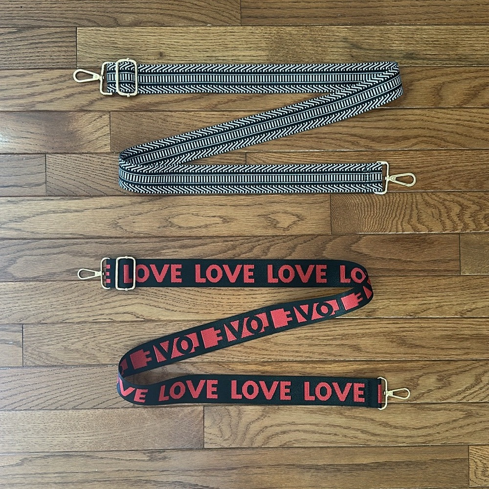 ❤️🖤 NEW adjustable bag Strap bundle messenger bag strap black white red love